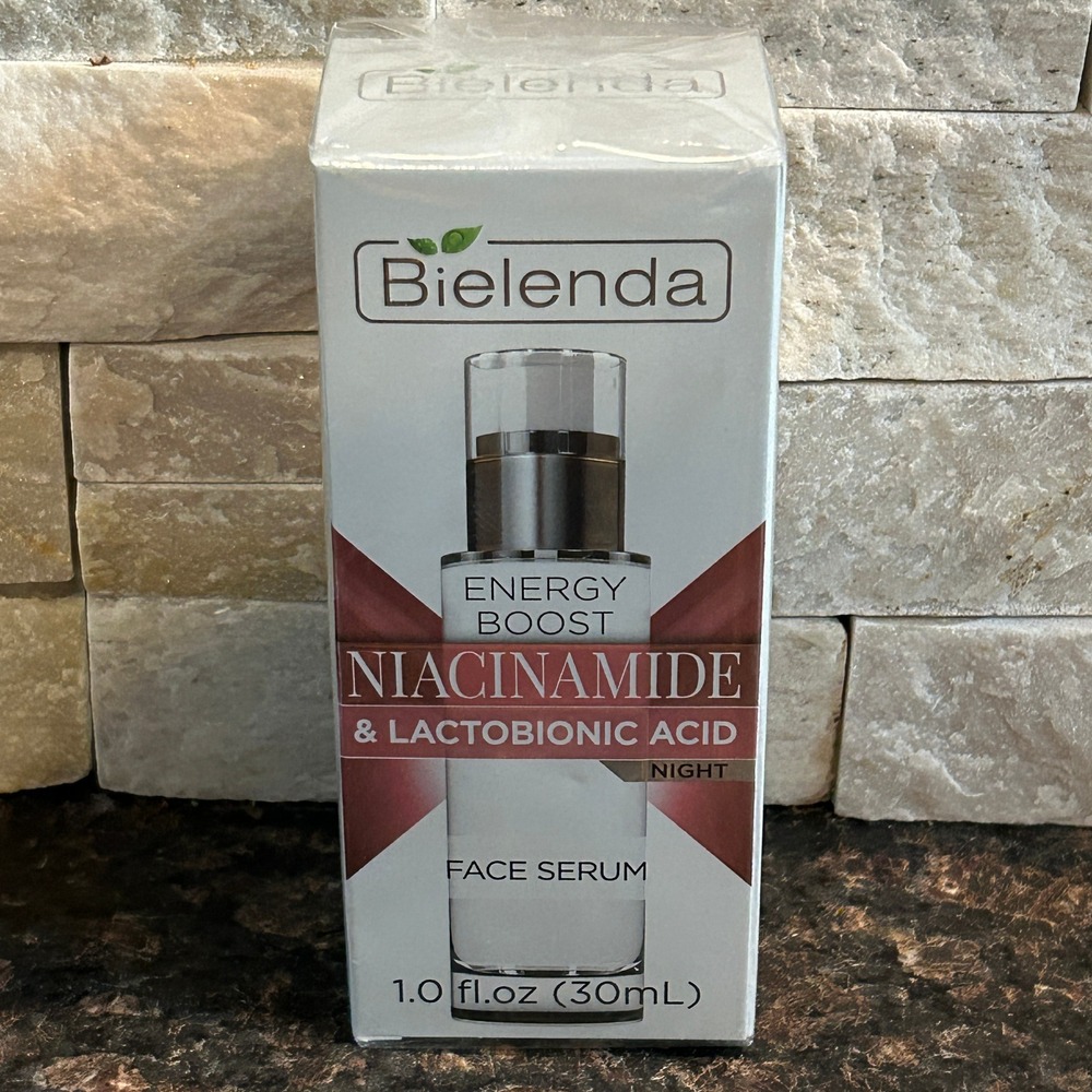 Bielenda Niacinamide Face Serum Energy Boost Lactobionic Acid Night 1 fl‎ oz NEW
